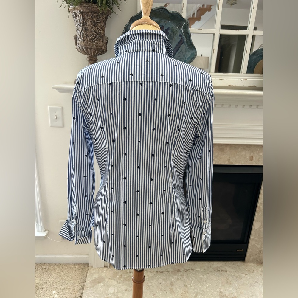 Banana Republic Navy and White Striped RILEY Tailored Shirt - Picture 6 of 8